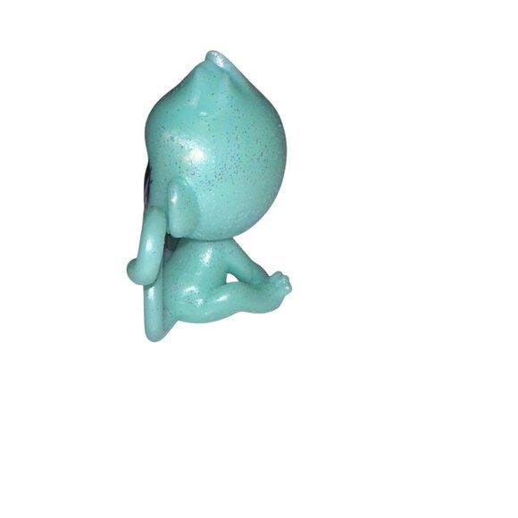 Littlest Pet Shop # 2-S8 Shimmer Monkeyton Teal Glitter Monkey Purple Eyes - Picture 2 of 3